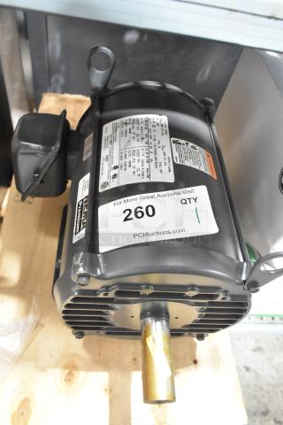 Nema HD98 Motor, 260/460 Volts, 3 Phase. Features label detailing specs, with visible minor wear on the body.