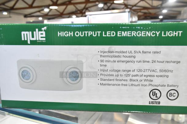BRAND NEW TSR-W-REM emergency light, minor scratches/dents, injection-molded housing, 90 min runtime, UL listed.