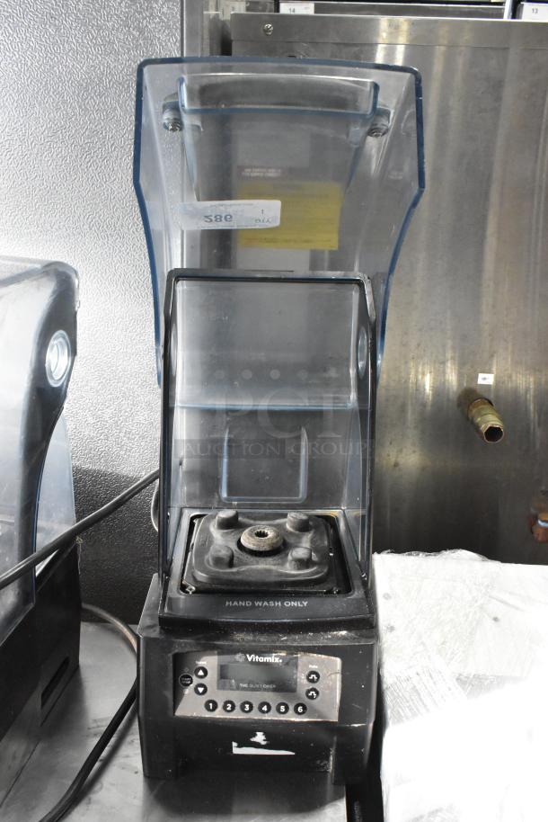 2019 VitaMix VM0145 metal countertop blender with clear dome enclosure, 120 volts, 1 phase. Features digital controls.