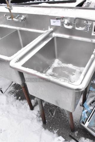 Stainless Steel Single Bay Sink w/ Faucet and Handles. - Item #1226294