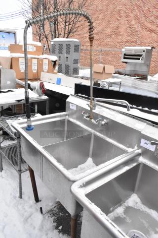 Stainless Steel 2 Bay Sink w/ Faucet, Spray Nozzle and Handles. - Item #1226295