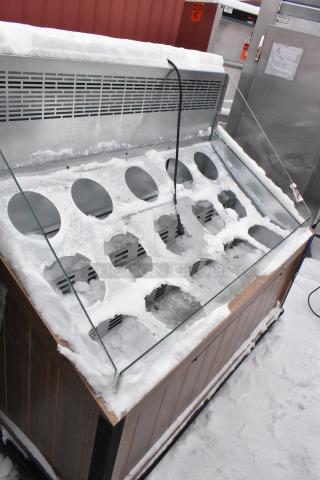 2023 Borgen Systems RR80-6957 metal merchandiser, horizontal, snow-covered, 220 volts, grab-n-go display.