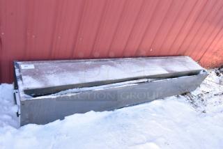 Berner Metal Unit, snow-covered, outdoor condition. Industrial design, metal construction. Tag indicates item number 382.