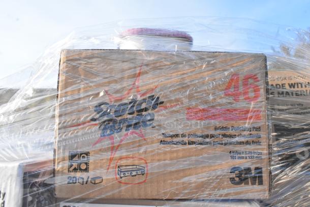 Box of Scotch-Brite Griddle Polishing Pads in plastic wrap, marked "46," indicating size or grit. Brand new condition.