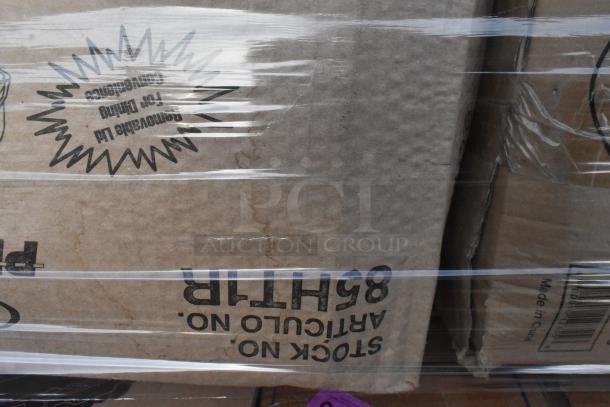 23 new scratch and dent items including cold cups, paper towels, and lid organizer. Box labeled "Stock No. 865HTR."