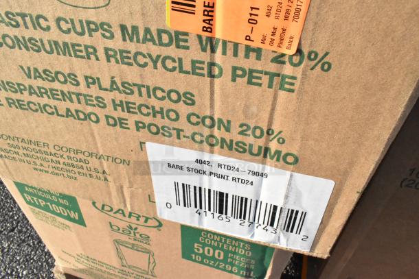 Cardboard box labeled "Bare Stock Print RTD24," with barcode, showing items made from 20% recycled material. Condition: Scratch and Dent.