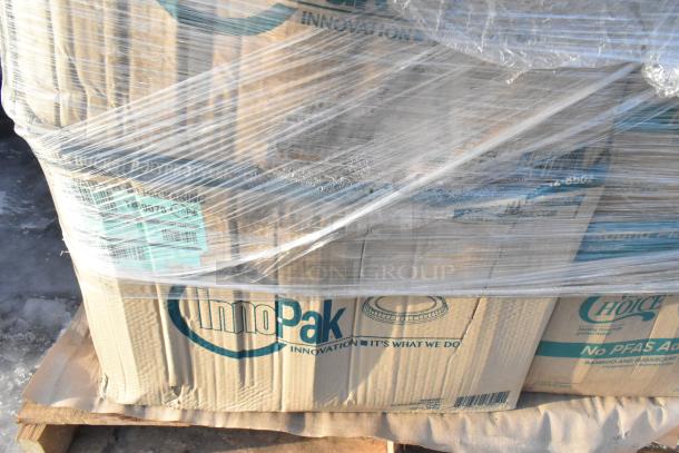 22 new scratch and dent items; includes InnoPak takeout boxes, Choice salad bowls. Wrapped on pallet.