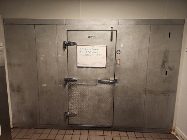 Imperial Brown 10'x10' self-contained walk-in box with PTN047M6BE compressor, 208-230V, 1 phase, used condition.