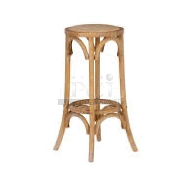 Brand new commercial backless bentwood bar stool, natural finish, sturdy design. Ideal for bars and restaurants.