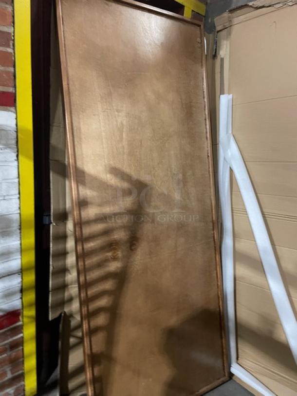 Brand new commercial 34"x84" golden maple rectangular butcher block tabletop, pristine condition, ready for installation.