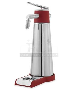 iSi Thermo Xpress Whip 1L cream whipper, stainless steel with red accents, commercial-grade, excellent condition.