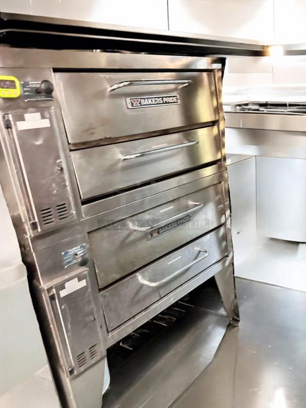 Bakers Pride 151 Super Deck pizza oven, stainless steel, natural gas, excellent condition, fully tested, USA-made.