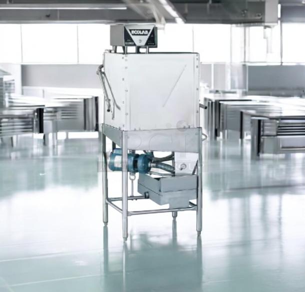 Ecolab ES-2000 commercial conveyor dishmachine, excellent condition, fully tested, stainless steel, visible model label.
