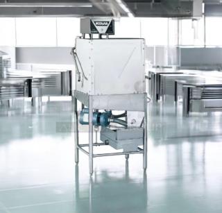 Ecolab ES-2000 commercial conveyor dishmachine, excellent condition, fully tested, stainless steel, visible model label.