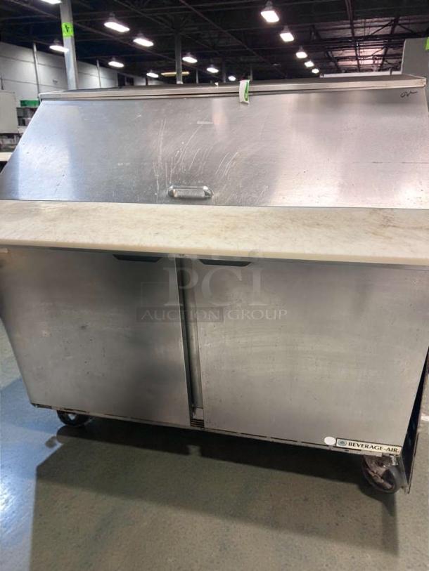 Beverage-Air SPE48HC-18M commercial sandwich prep table, immaculate condition, stainless steel, 115V, fully tested and working.