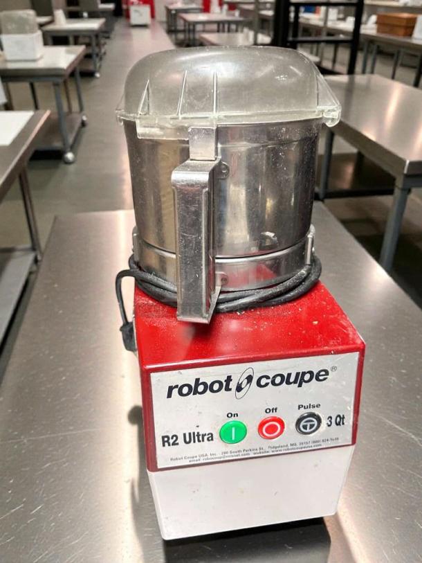 Robot Coupe R2 Ultra food processor, 3 Qt bowl, excellent condition, 120V, tested, working, from Ridgeland, MS.