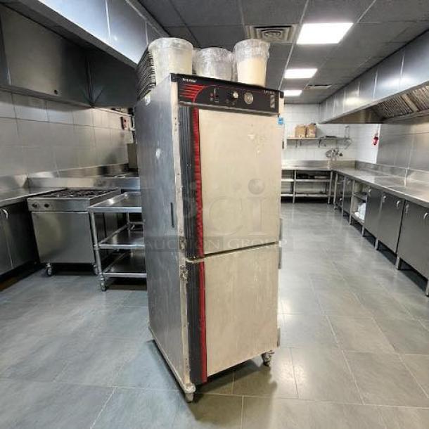 Cres Cor H-138-1834C insulated holding cabinet, solid Dutch doors, 120V, excellent condition, tested & working.