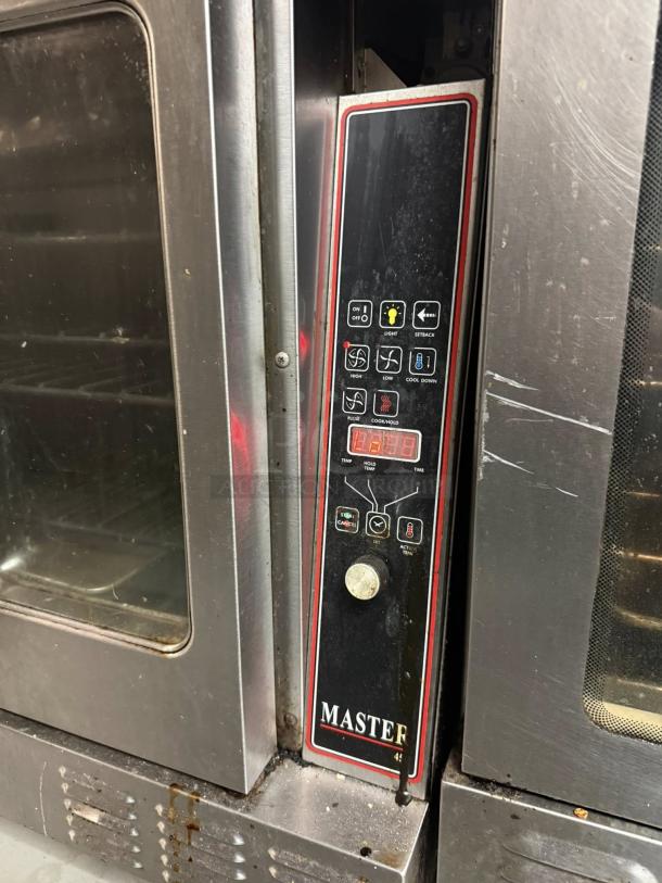 Garland MCO-GD-20 Master Series double-deck gas convection oven, stainless steel, tested and working, visible control panel.