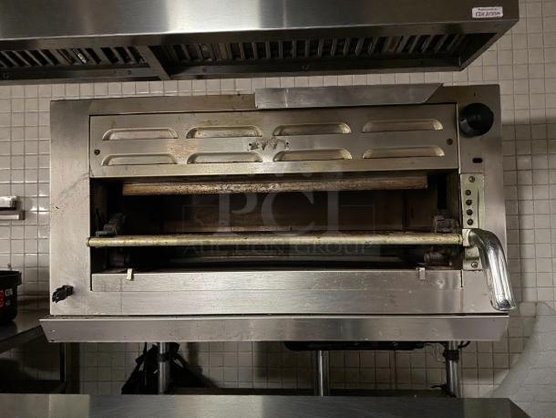 Montague SB36-C 36" gas salamander broiler in excellent condition, stainless steel, tested and working.