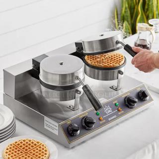 Carnival King Model 382WSM22 Double Waffle Maker, non-stick, dual timers, stainless steel, tested and working condition.