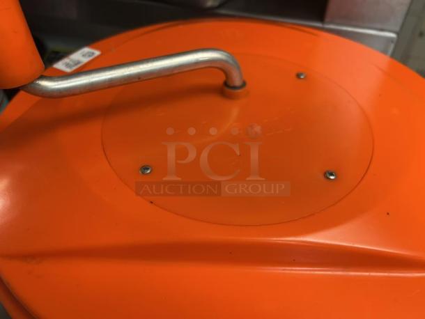 Orange Dynamic E002 SD92 Manual Salad Spinner, outstanding condition, tested and working, metal handle detail visible.