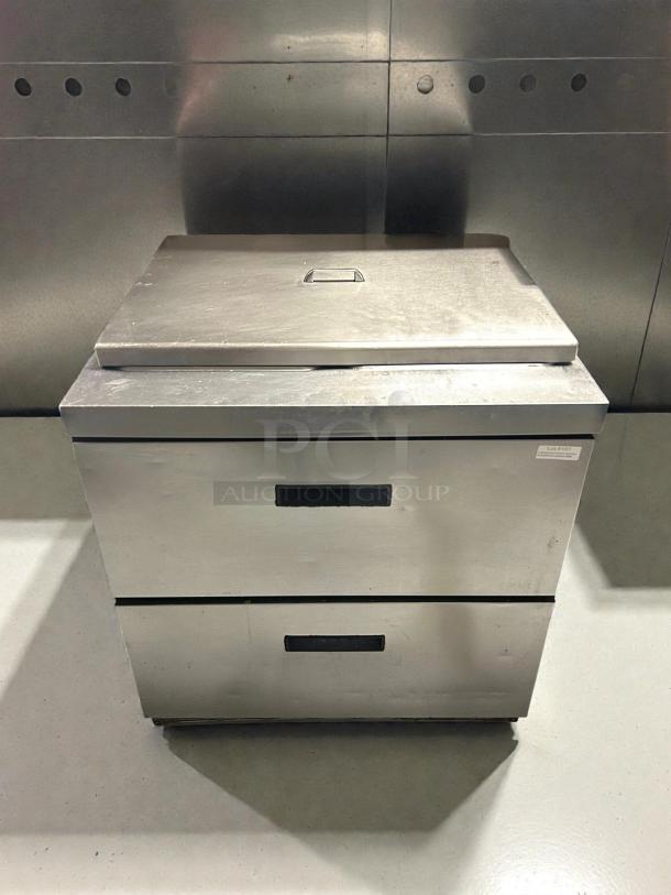 Delfield STD4427NP-6 27" 2 Drawer Sandwich Prep Table, stainless steel, tested, working, nice condition.