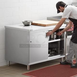 Regency 30" x 48" 16 gauge stainless steel cabinet with swinging door, excellent condition, enclosed storage, quality unit.