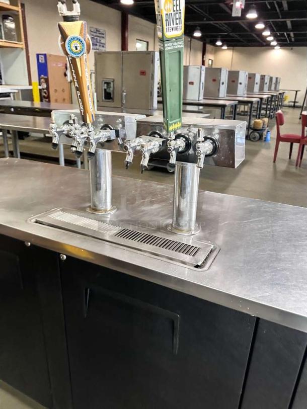 TRUE TDD-4 Commercial Draft Beer Dispenser, stainless steel, two tap handles, excellent condition, tested & working.