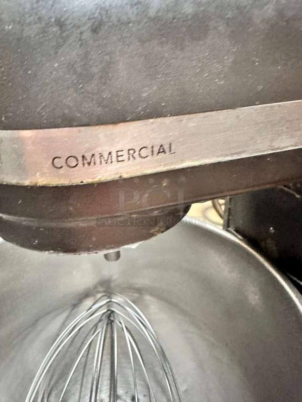 KitchenAid Commercial 8-Qt Bowl Lift Stand Mixer, pristine condition, visible "COMMERCIAL" marking, fully tested, 120V.