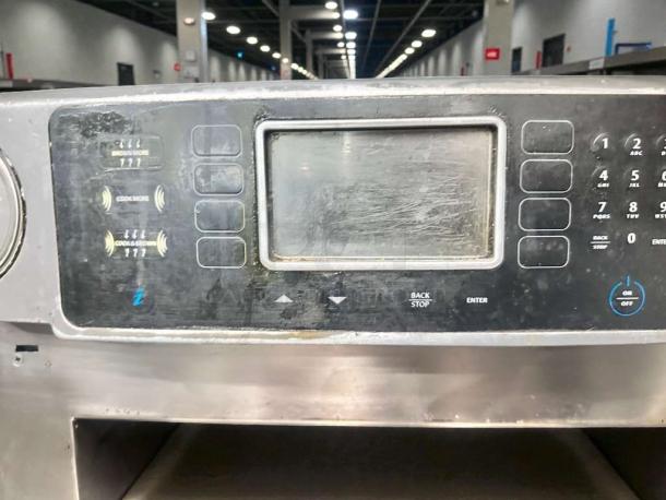 TurboChef Encore rapid cook oven, outstanding condition, 208/240V, fully tested and working, clear control panel visible, buttons detailed.
