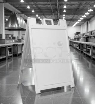 Signicade Plasticade Classic A-Frame sidewalk sign, outstanding condition, fully tested, ready for use, white finish.