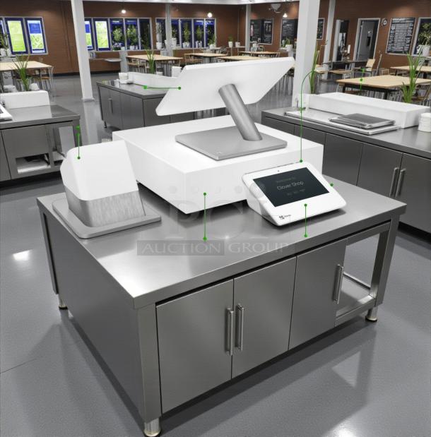 Clover Station POS System in pristine condition, 120V, includes display terminal, receipt printer, and card reader, fully tested.