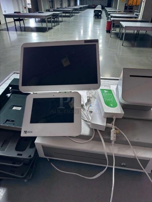 Pristine Clover Station POS System, 120V, complete bundle with monitor, card reader, cash drawer. Fully tested and working.