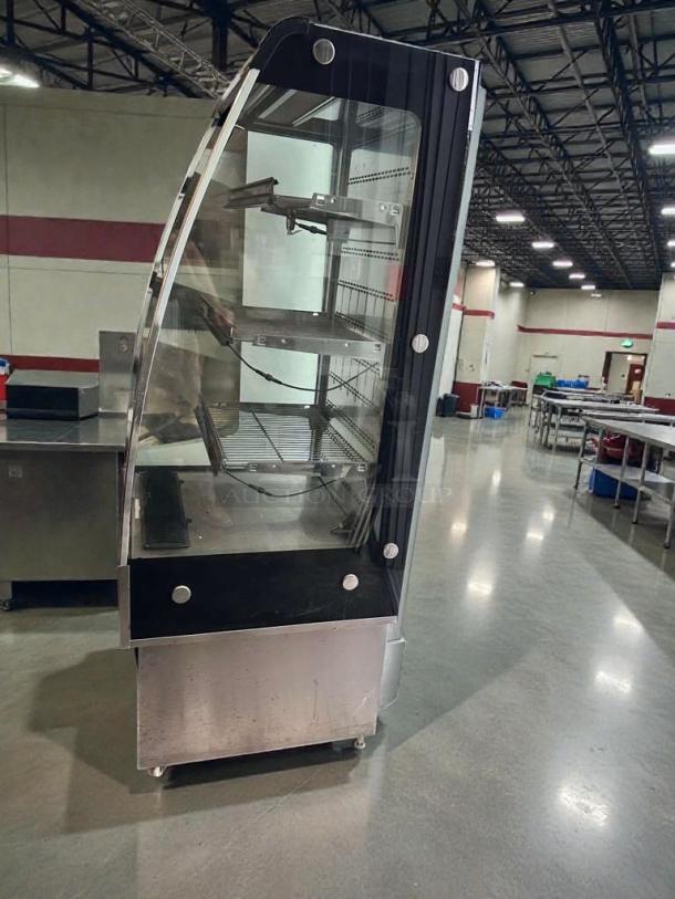 Omcan RS-CN-0250 open refrigerated display merchandiser, excellent condition, 110V, fully tested and working.