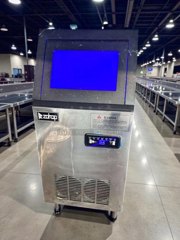 Zotop BKF-B40F-C-55R commercial undercounter ice maker, outstanding condition, 120V, fully tested, visible control panel.