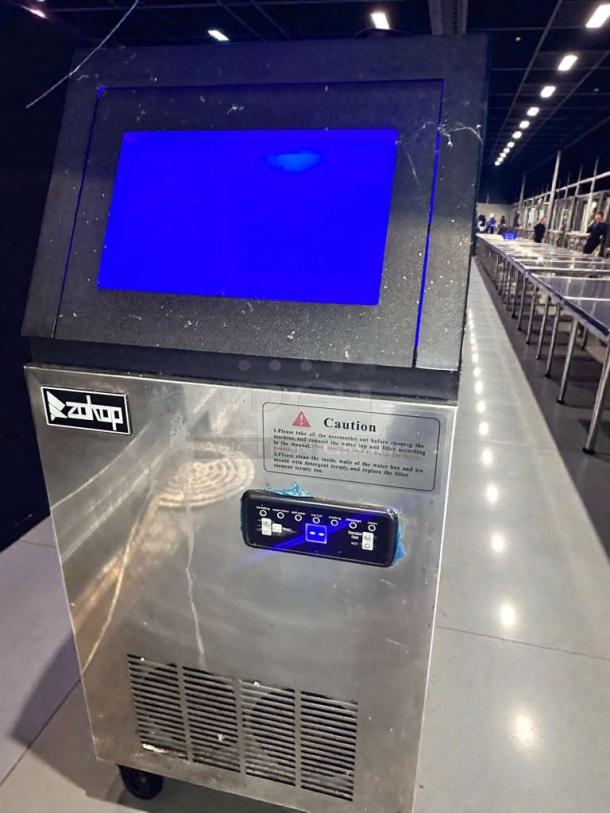 Zotop BKF-B40F-C-55R commercial undercounter ice maker, stainless steel, 120V, fully tested, outstanding condition, visible control panel.