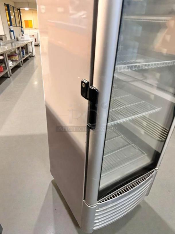 Premium Levella PRF90DX commercial upright glass door refrigerator in pristine condition, 115V, fully tested and working.