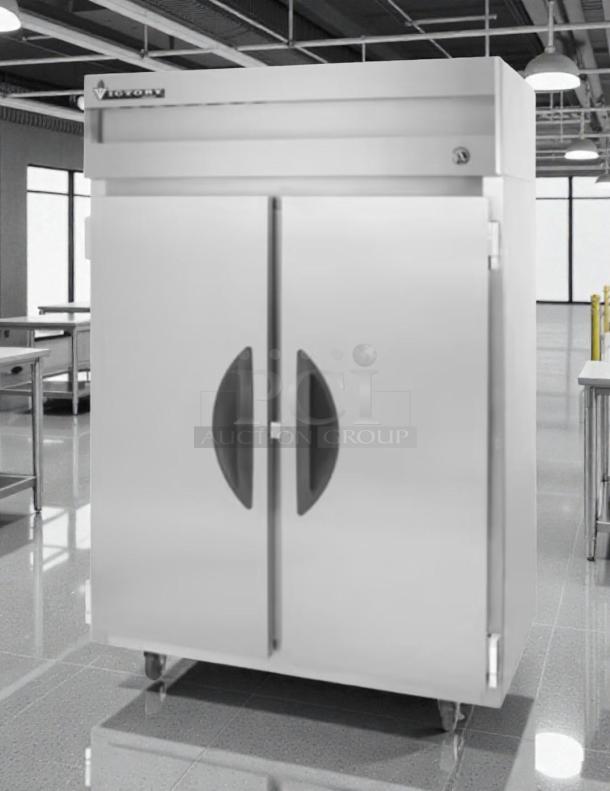 Victory VR-2 Double Door Reach-In Commercial Refrigerator, superb condition, 115V, fully tested, stainless steel, Cherry Hill, NJ.
