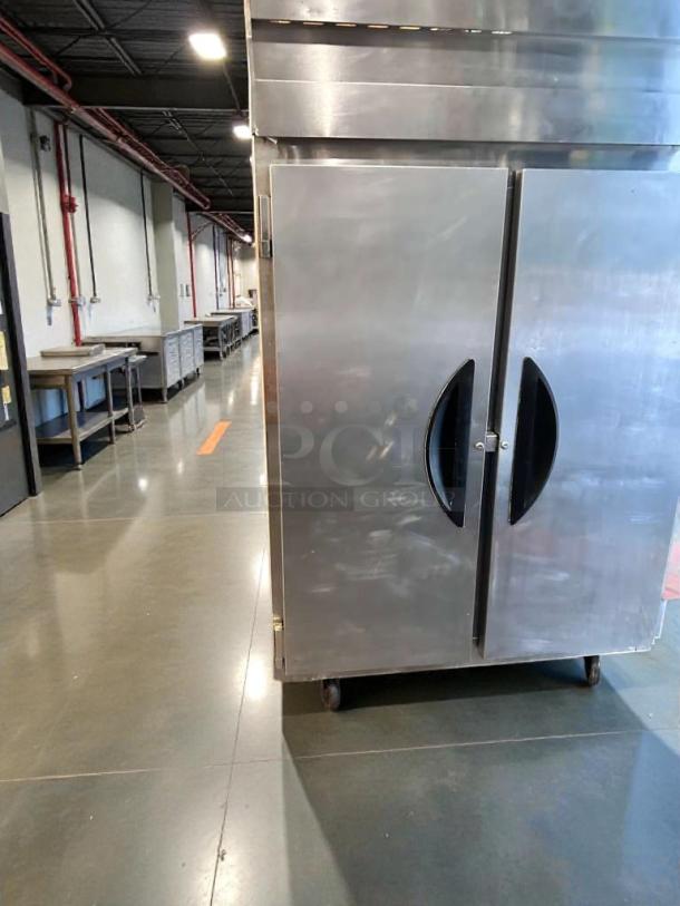 Victory VR-2 double door reach-in refrigerator in superb condition, stainless steel finish, fully tested, 115V.