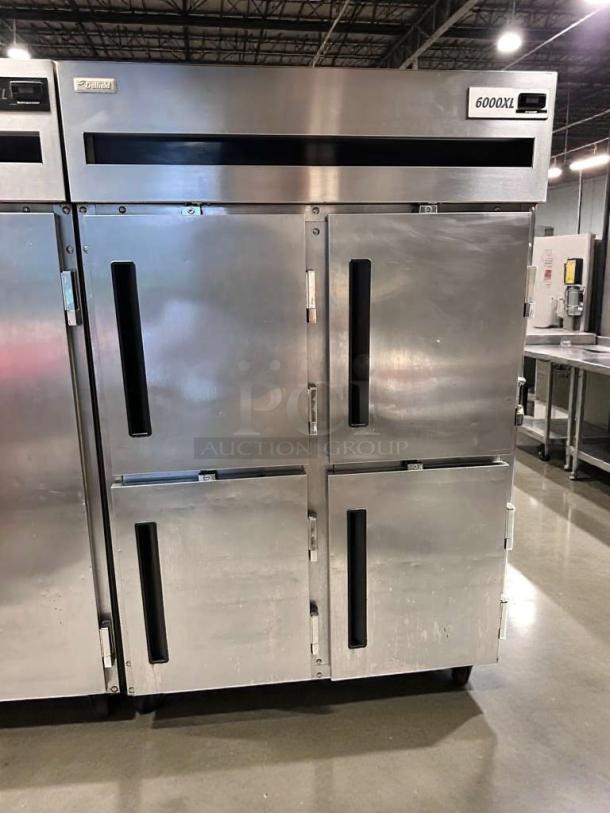 Delfield 6000XL four-door commercial freezer, stainless steel, outstanding condition, 115V, fully tested, working.