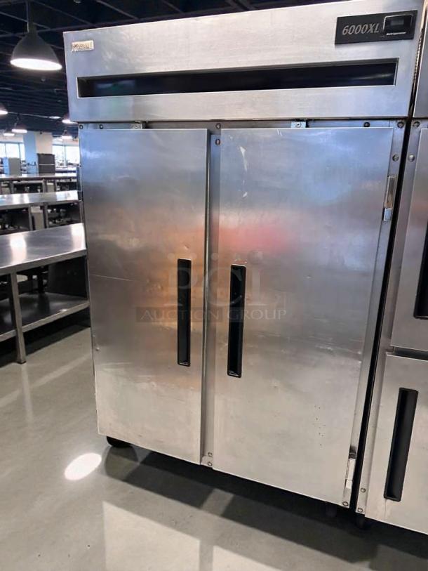 Delfield 6000XL reach-in commercial refrigerator in superb condition, dual doors, 115V, fully tested and working.
