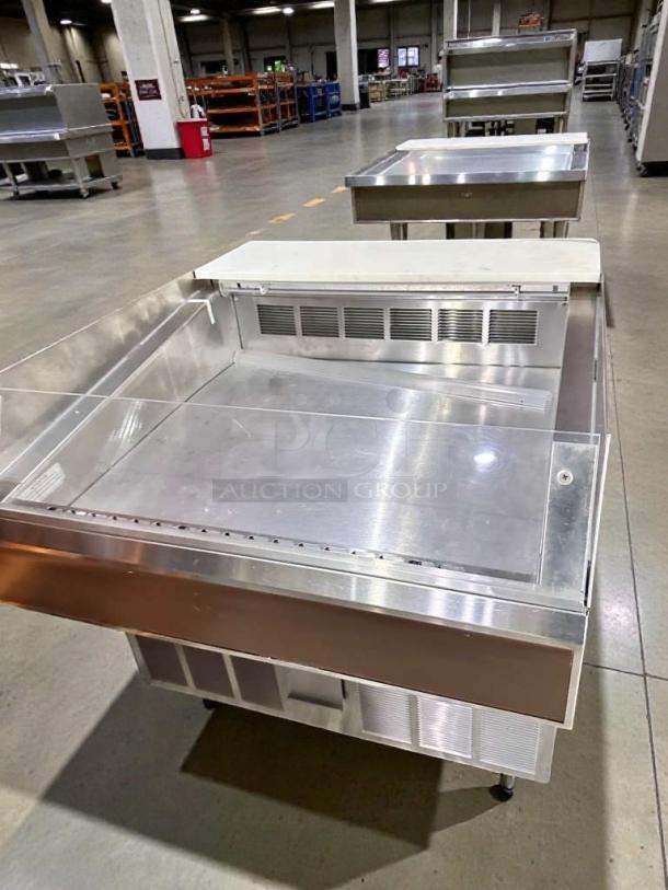 Federal Industries SQ3CDSS refrigerated prep table in pristine condition, stainless steel finish, 120V, fully tested and working.