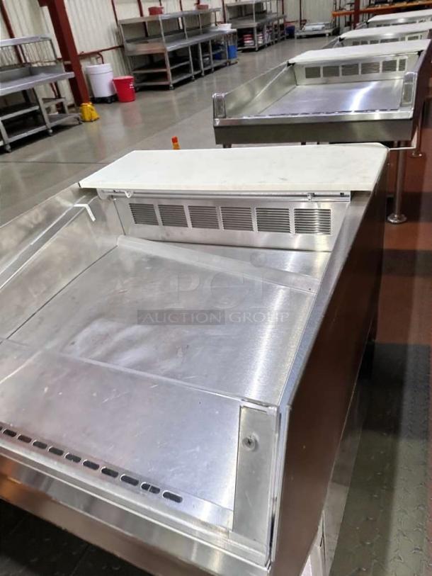 Federal Industries SQ3CDSS refrigerated prep table in pristine condition, stainless steel, fully tested, 120V.