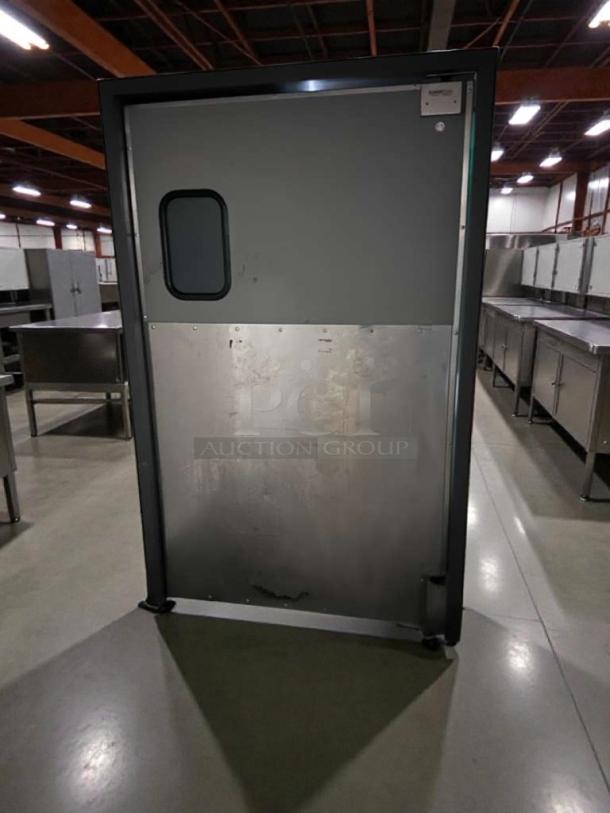 Ellason walk-in cooler door, commercial insulated swing type, outstanding condition, fully tested, Ellason Corp USA.