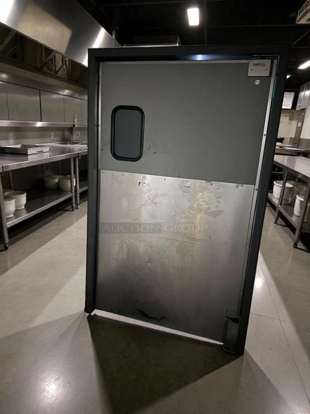Ellason walk-in cooler door, commercial insulated swing door, outstanding condition, fully tested, Kalamazoo, MI make.