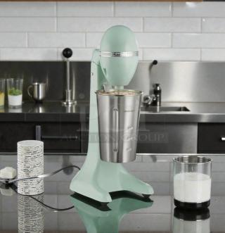Hamilton Beach 732 single-spindle drink mixer in mint condition, features chrome accents, 120V, fully tested and working.