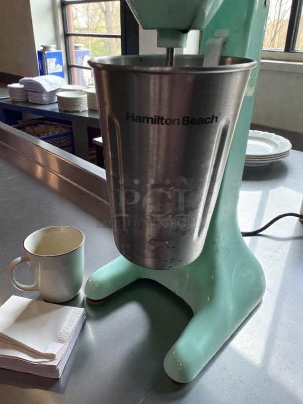 Hamilton Beach 732 single-spindle drink mixer in outstanding condition, 120V, fully tested. Stainless steel cup included.