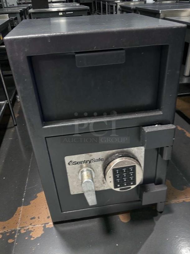SentrySafe drop deposit safe with electronic keypad in very good condition. Fully tested and functional.