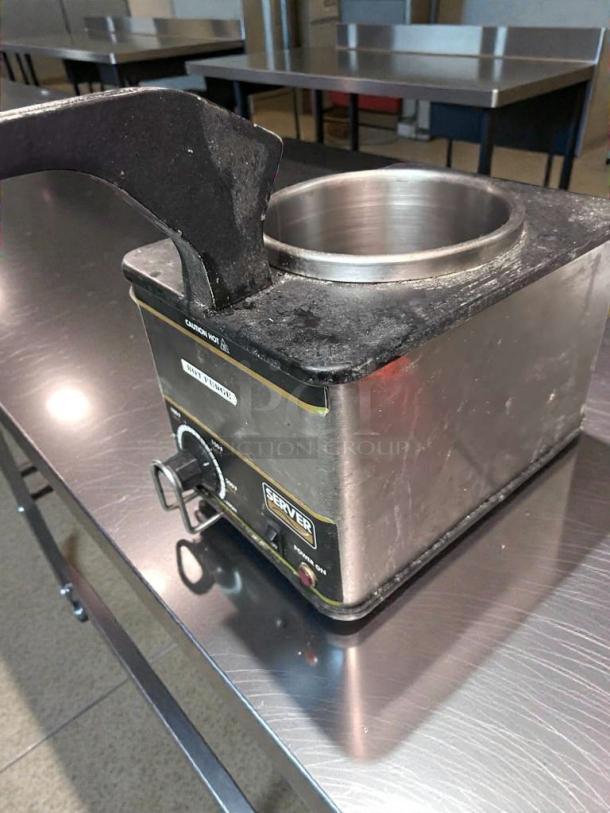 Superior condition Server Products FSPW-SS hot fudge warmer, single well, 120V, tested & fully working, with temperature dial.