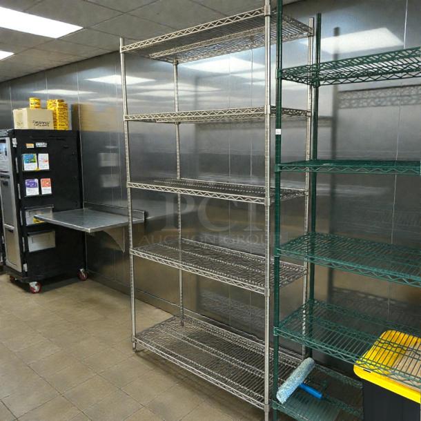 Thunder Group chrome wire shelving, 47 1/2” x 18”, outstanding condition, durable material, spacious storage solution.